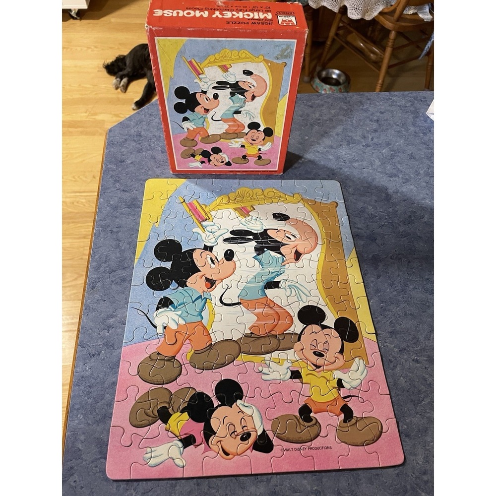 Walt Disney MICKEY MOUSE PUZZLE 99 Piece 10" x 13" COMPLETE Whitman VTG 1960s